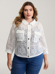 Cut-Out Lace Relaxed-Fit Kimono