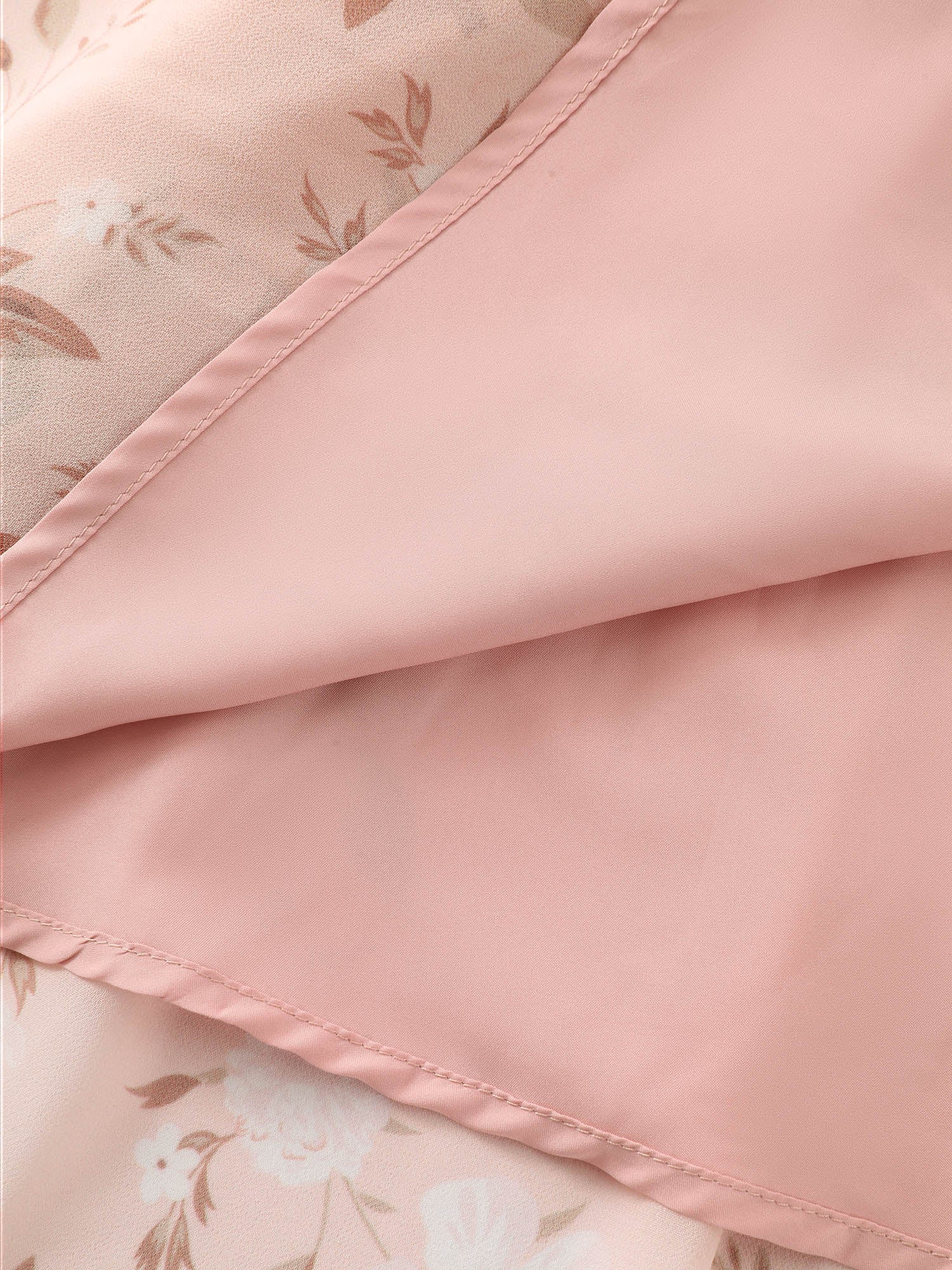 Soft Floral Print Shirred Waist Midi Dress