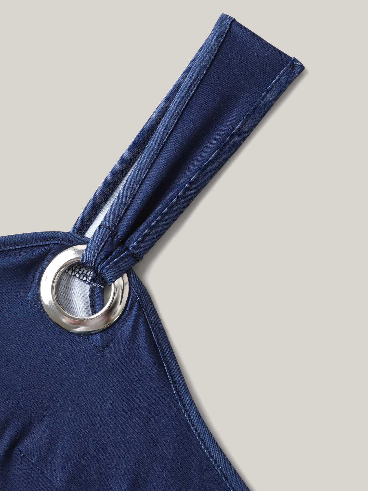 Nautical Print Sleeveless Buckle Midi Dress