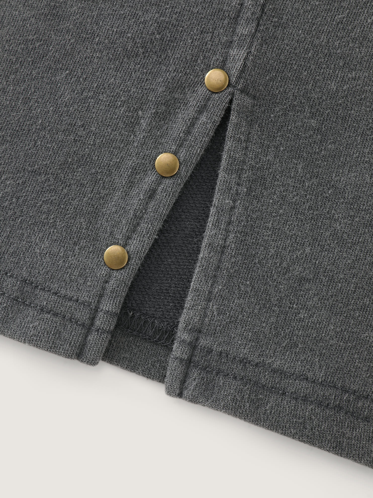 Beadwork Split Hem Plain T-Shirt