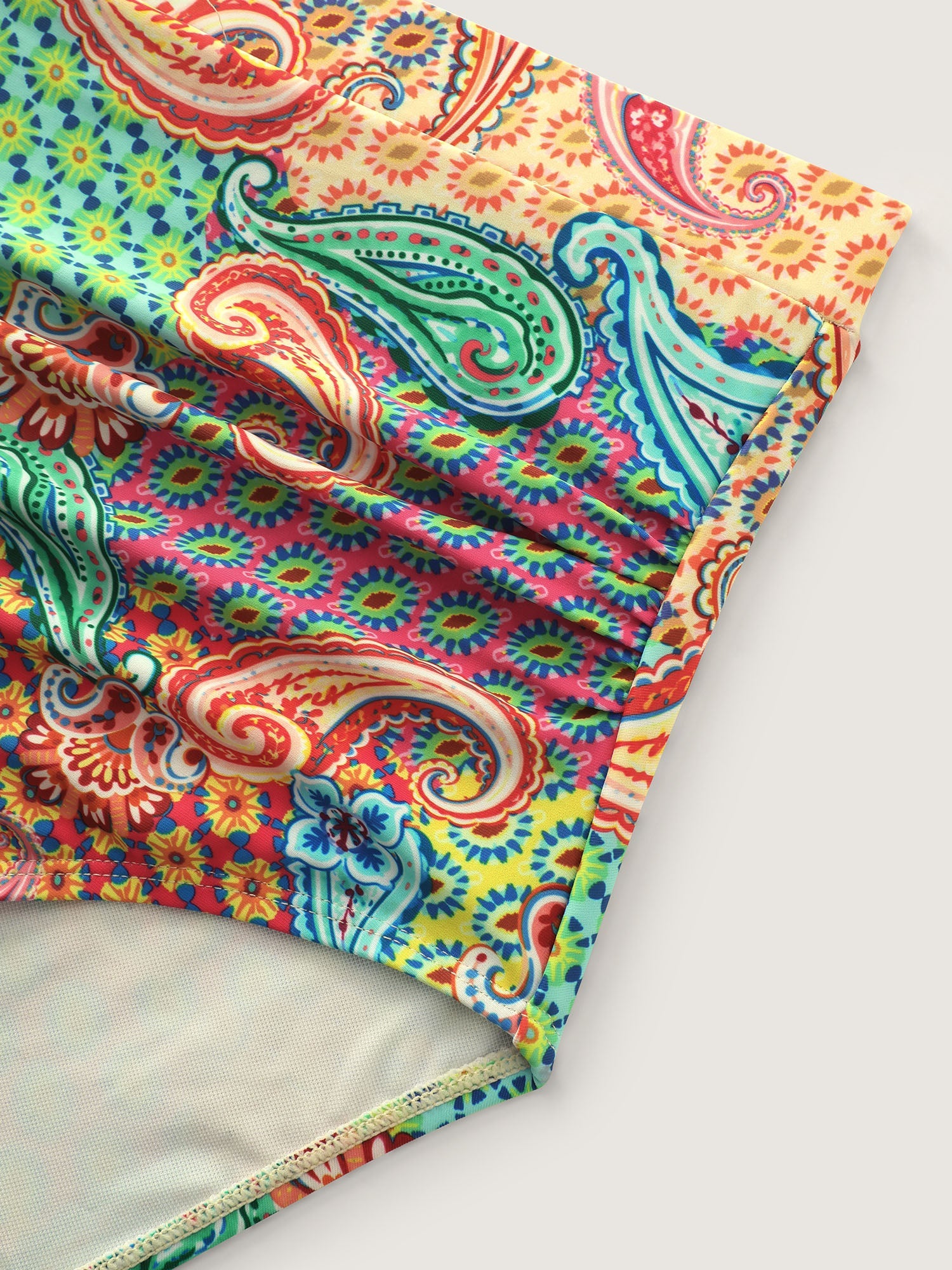 Paisley Print High Waisted Swim Bottoms