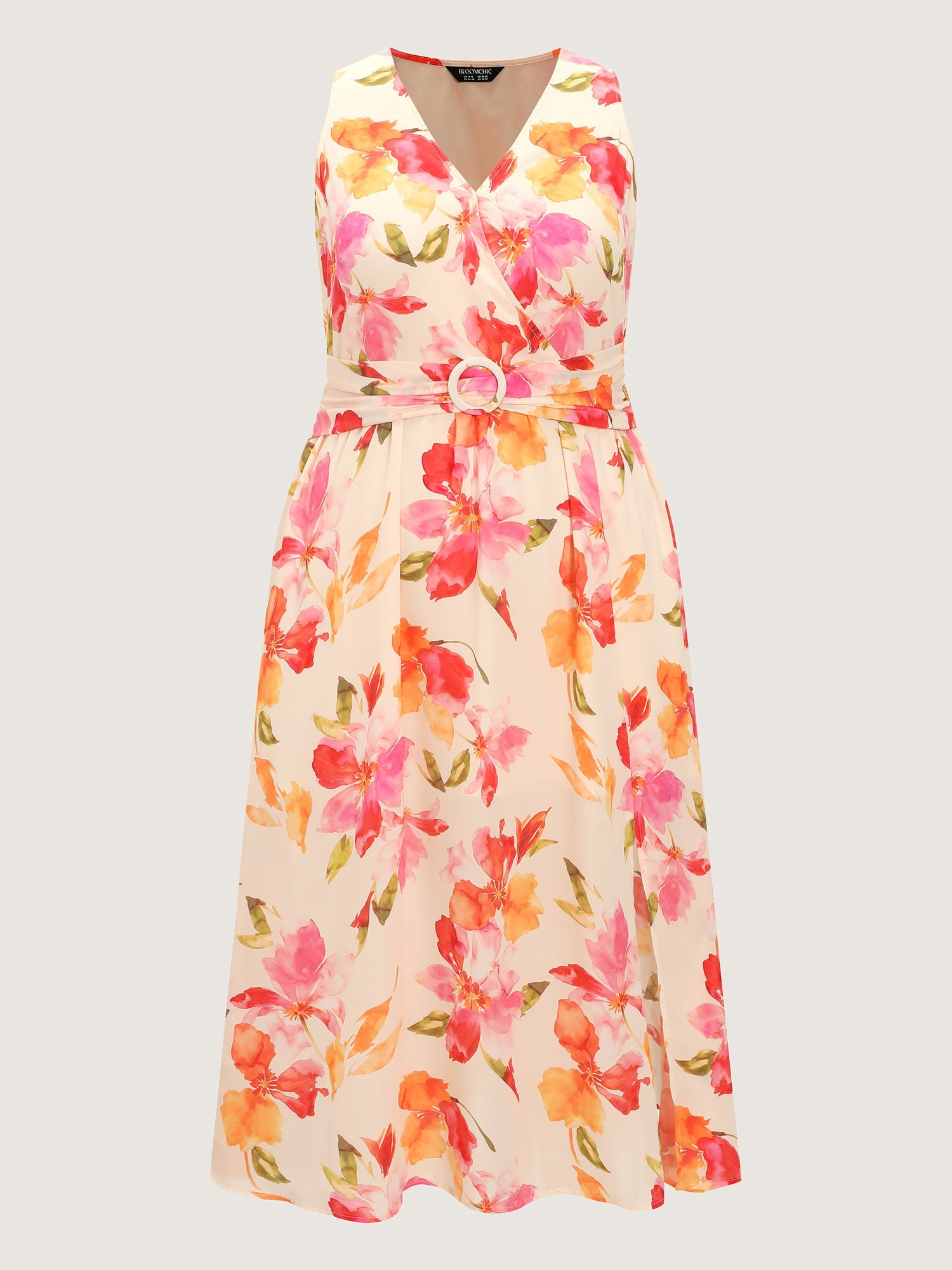 Supersoft Floral Print Split Hem Midi Dress