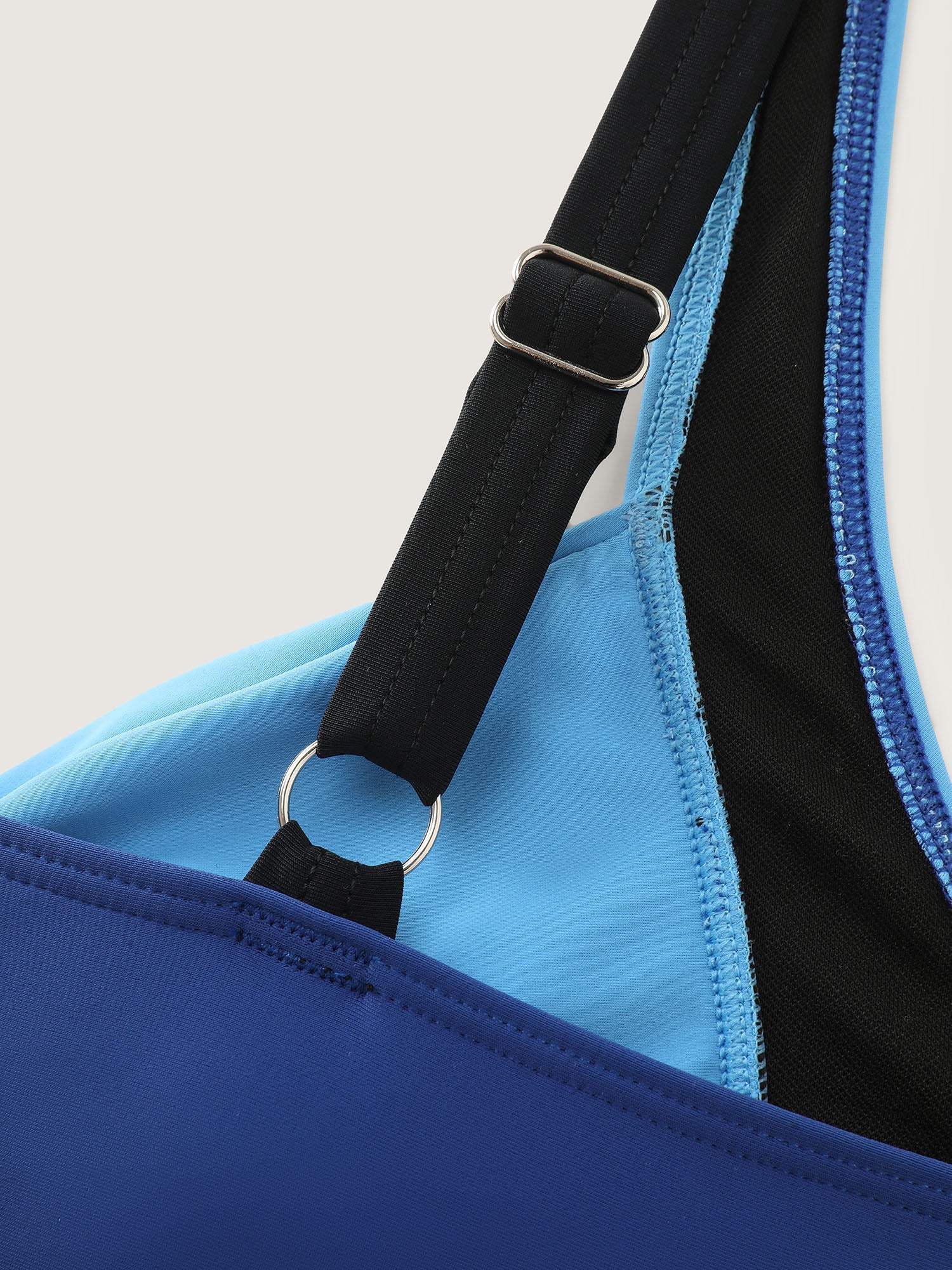 Colorblock Ruched Bodice Swim Top