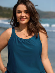 Shrink Pleat Pockets Swim Romper