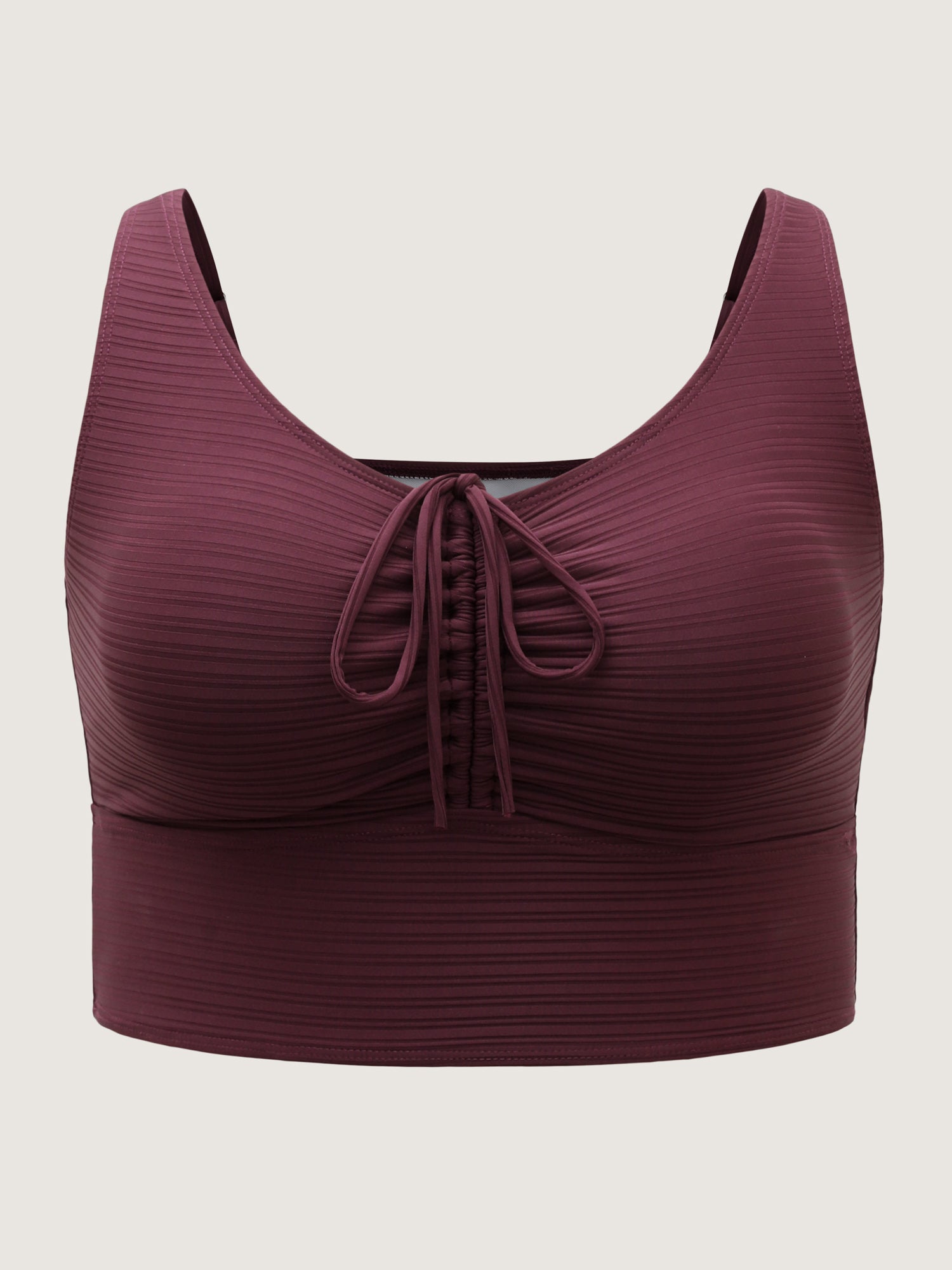 Adjustable Drawstring Scoop Neck Swim Top
