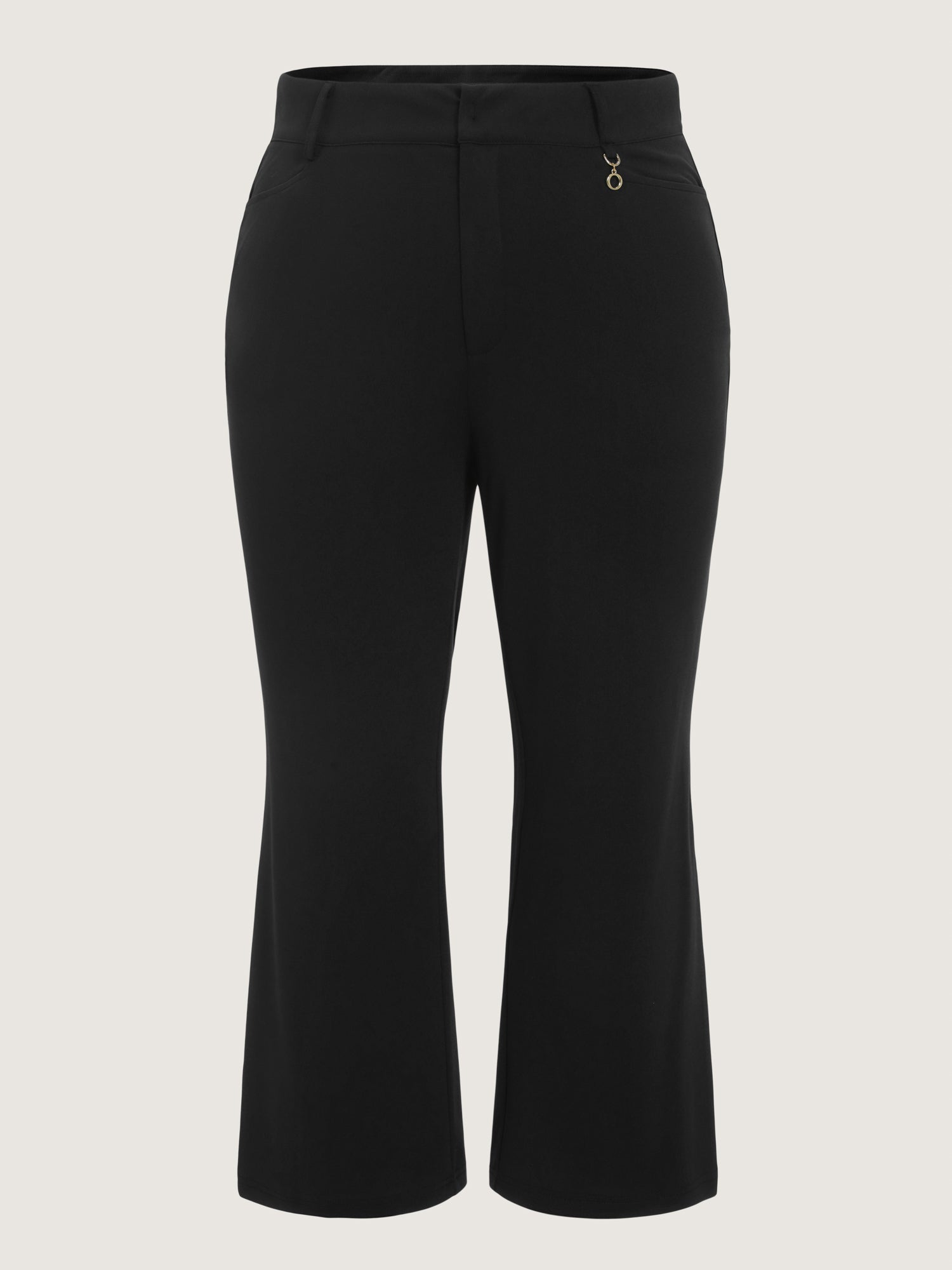 High Waist Pocket Flare Cropped Pants