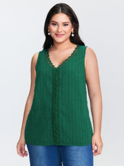 Textured Lace V-Neck Tank Top