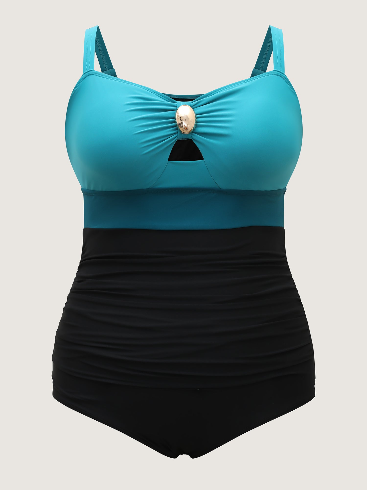 Two-Piece Contrast Sheer Sarong Swimsuit