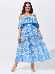 Sarong Set Floral Print One-Piece Swimsuit