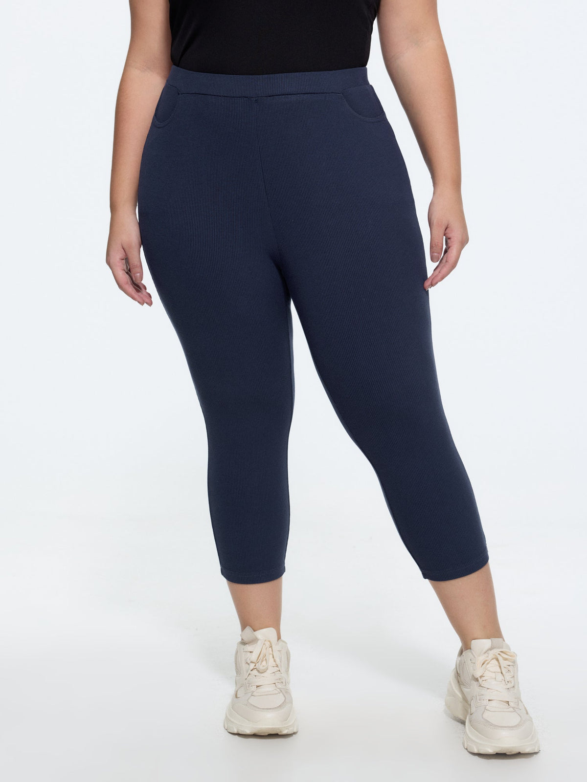 Stretchy Pull-On Plain Leggings