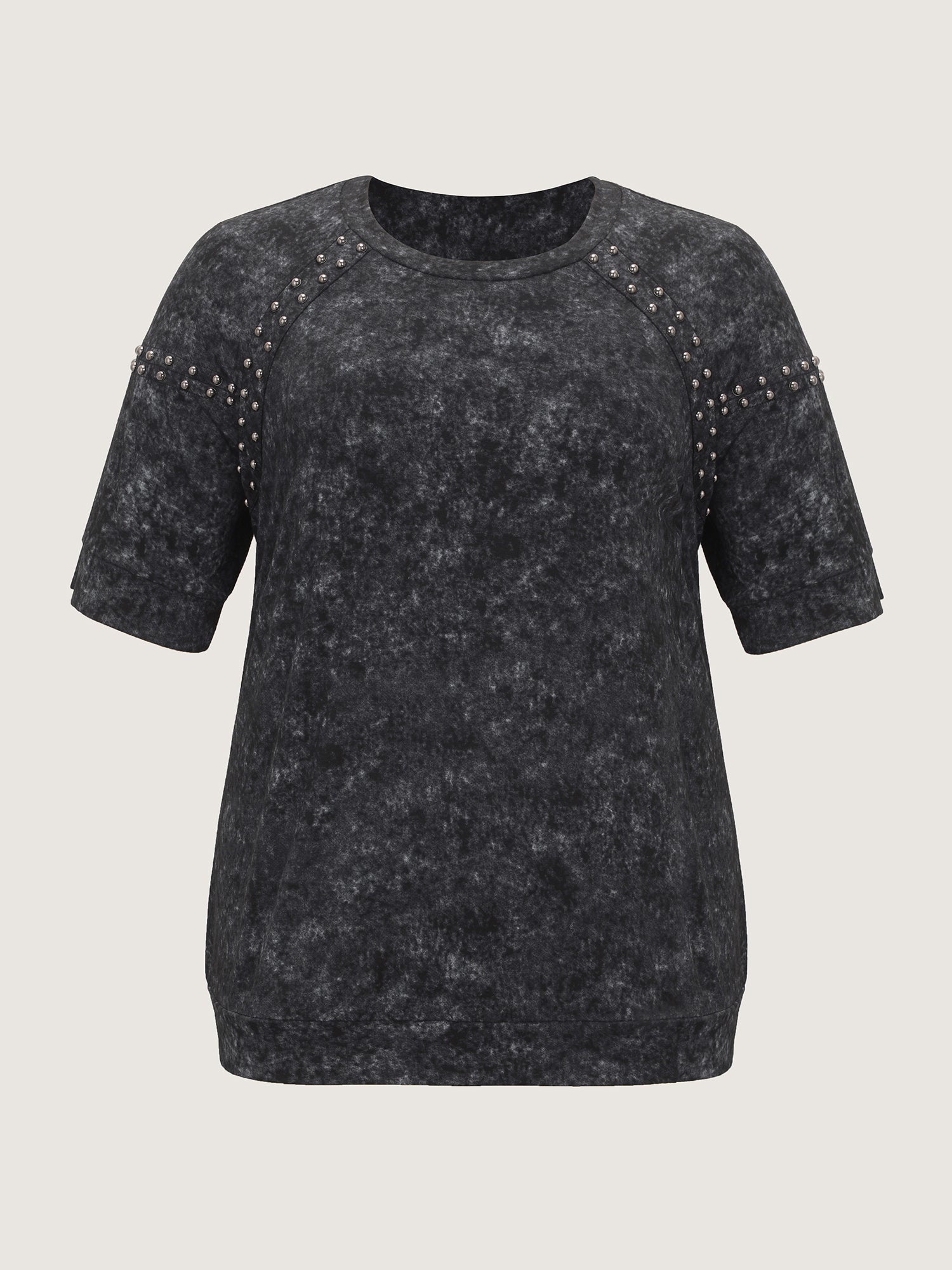 Rivets Snowflake Effect Stretchy T-Shirt