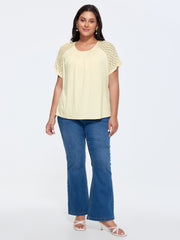 Sheer Lace Raglan Sleeve Knit Top