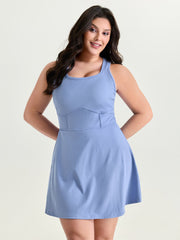 Stretchy Sculpted Fit And Flare Pocket Mini Dress