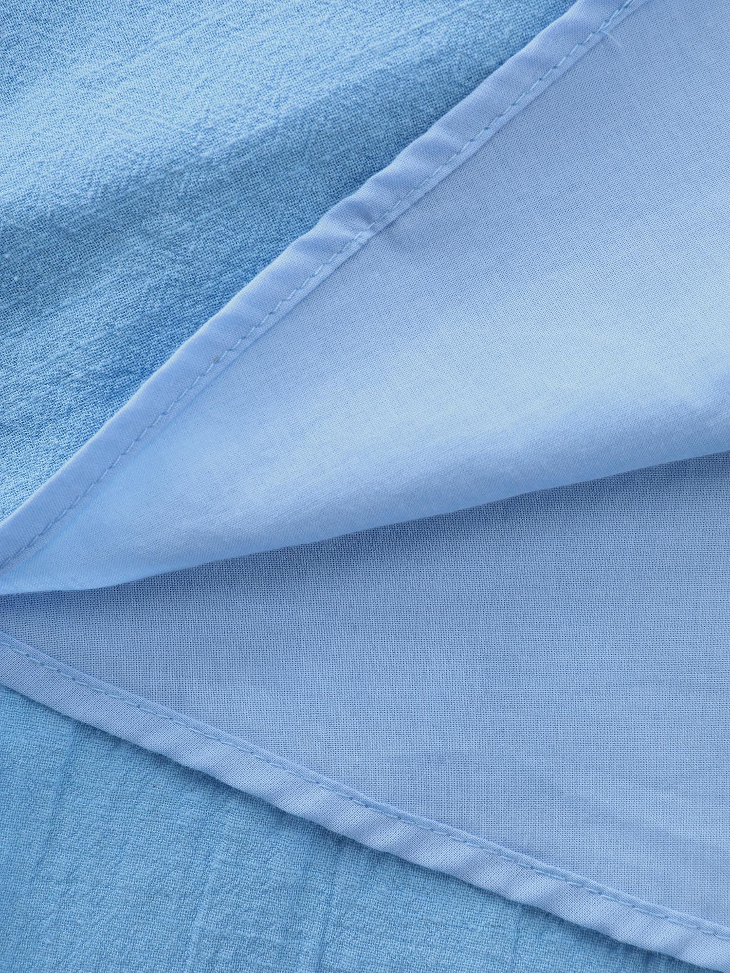 Cotton Pleated Bodice Button Detail Maxi Dress