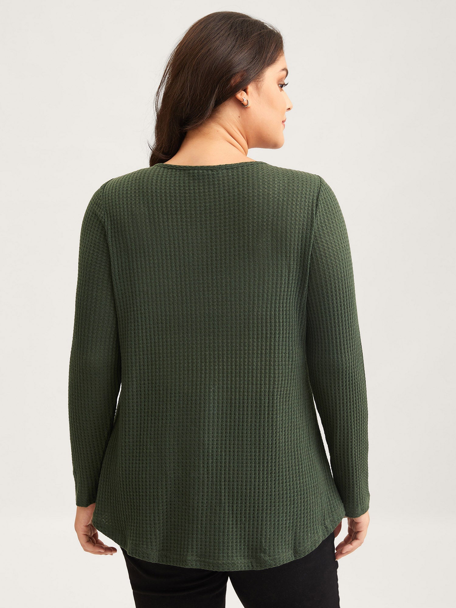 Half Zipper Flap Detail Pockets Knit Top