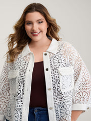 Cut-Out Lace Relaxed-Fit Kimono