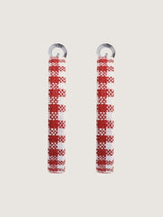 Plaid Print Elegant Hoop Earrings