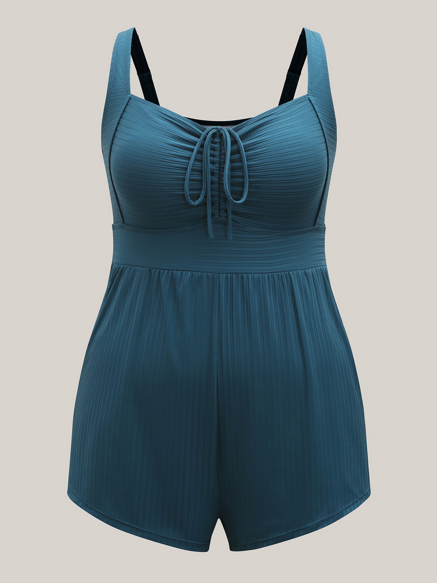 Adjustable Drawstring Pockets One-Piece Swimsuit