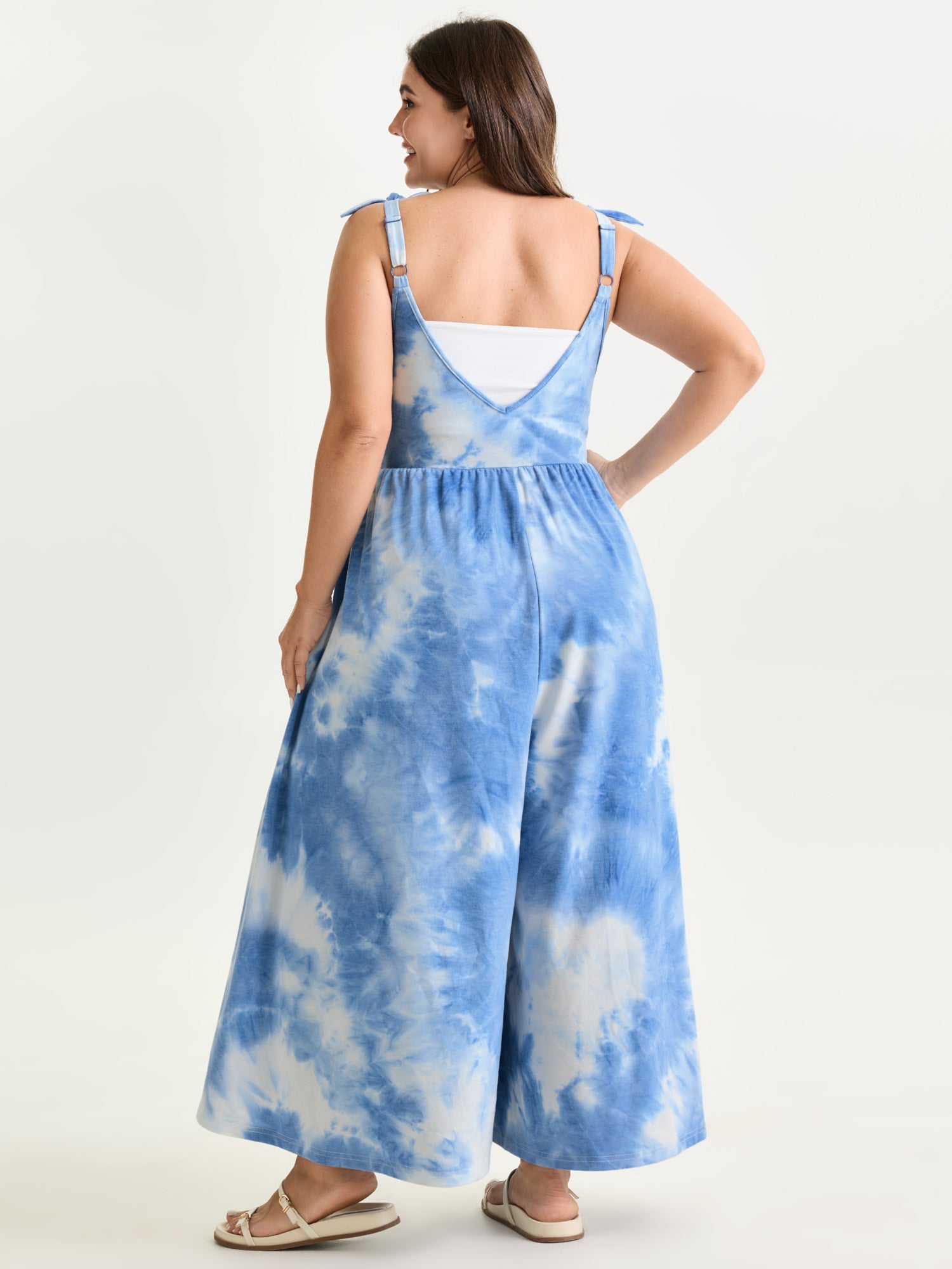 Tie Dye Stretchy Sleeveless Jumpsuit