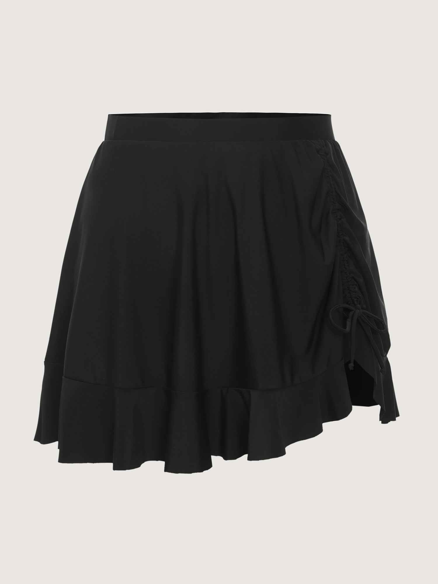 Adjustable Side Drawstring Ruffled Swim Bottoms