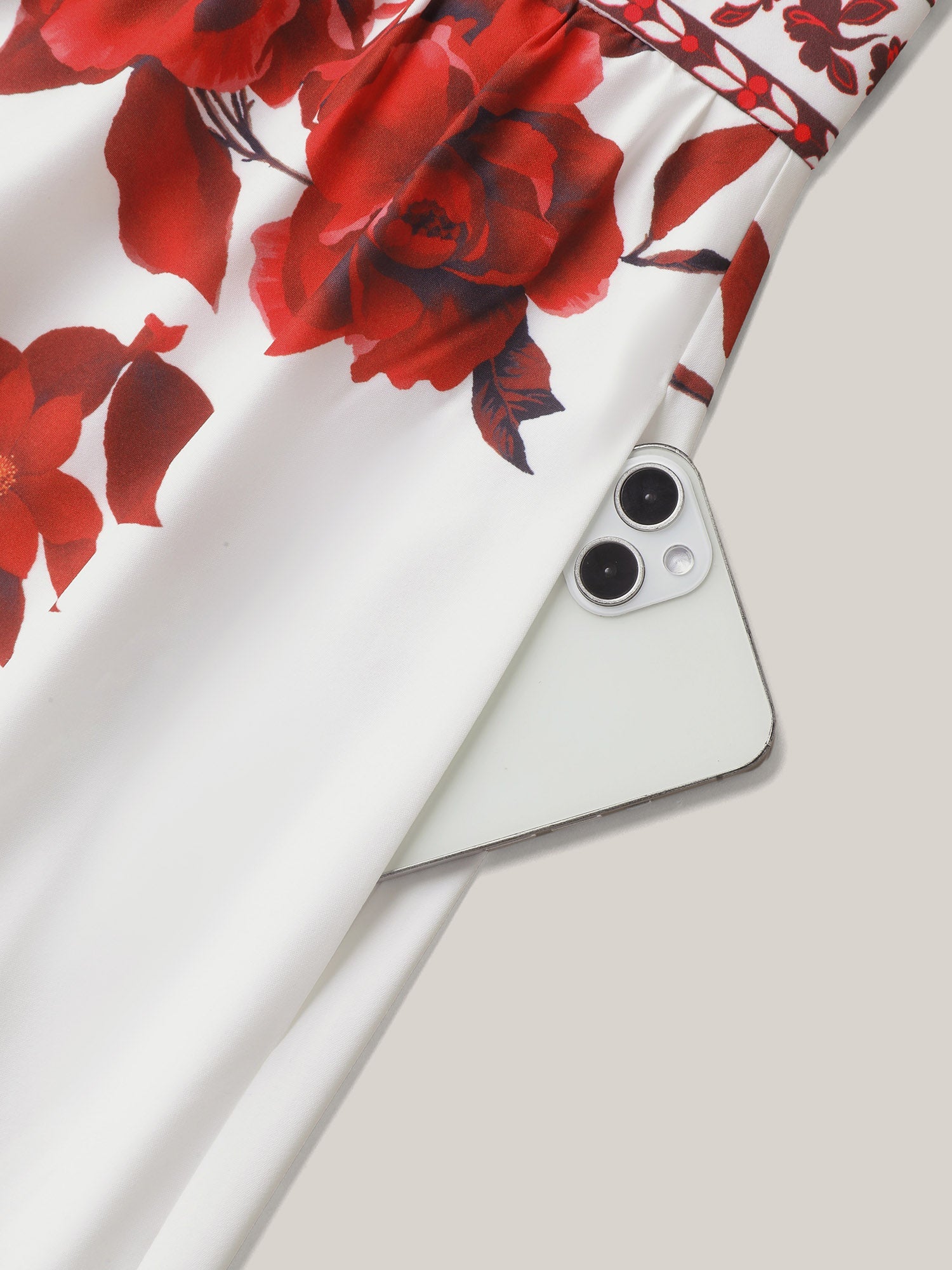 Bohemian Floral Print Stretchy Waist Midi Dress
