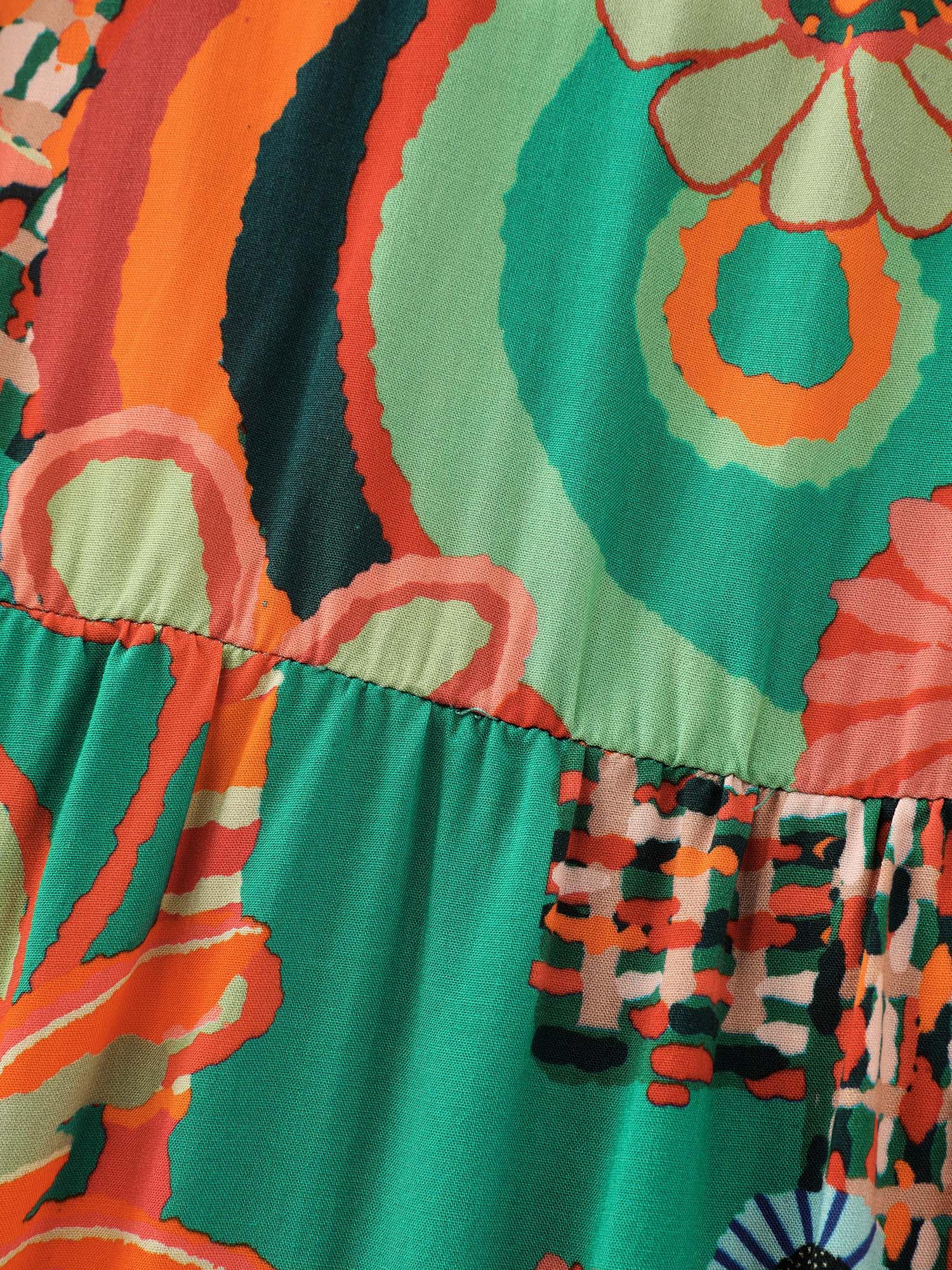 Supersoft Vibrant Tropical Print Floral Strap Midi Dress