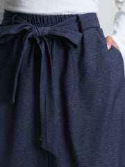 Stretchy Button Detail Waist-Tie Maxi Skirt