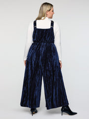 Velvety Texture Adjustable Pockets Overall Jumpsuit
