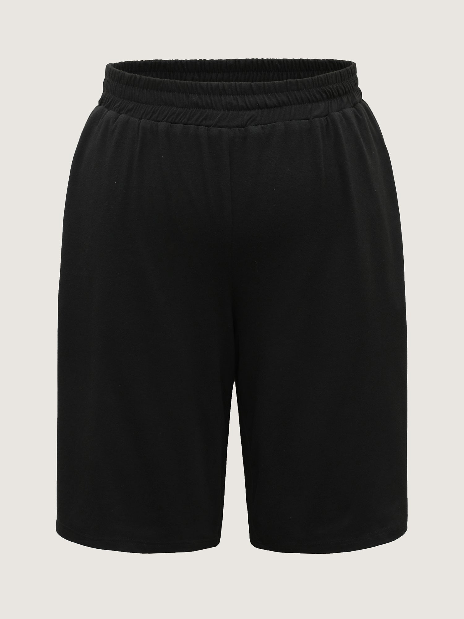 Stretchy Slit Straight-Leg Shorts