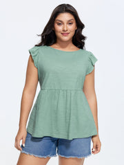 Cotton Open-Back Tie Lace T-Shirt