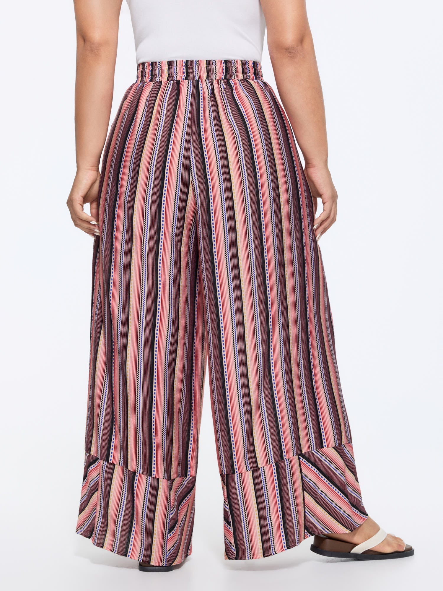 Boho Striped Print Wide-Leg Pants