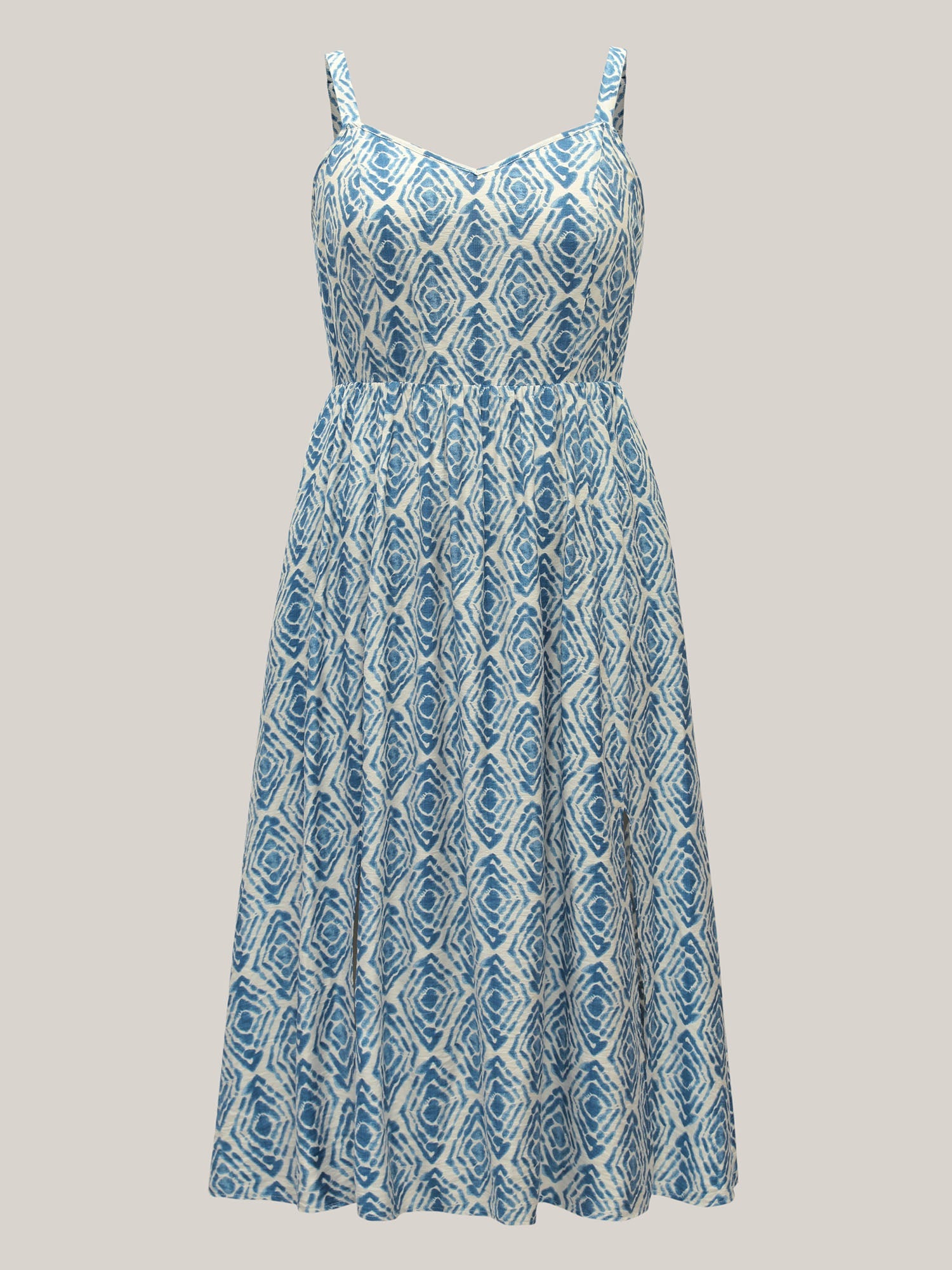 Wavy Print Cami Flowy Maxi Dress