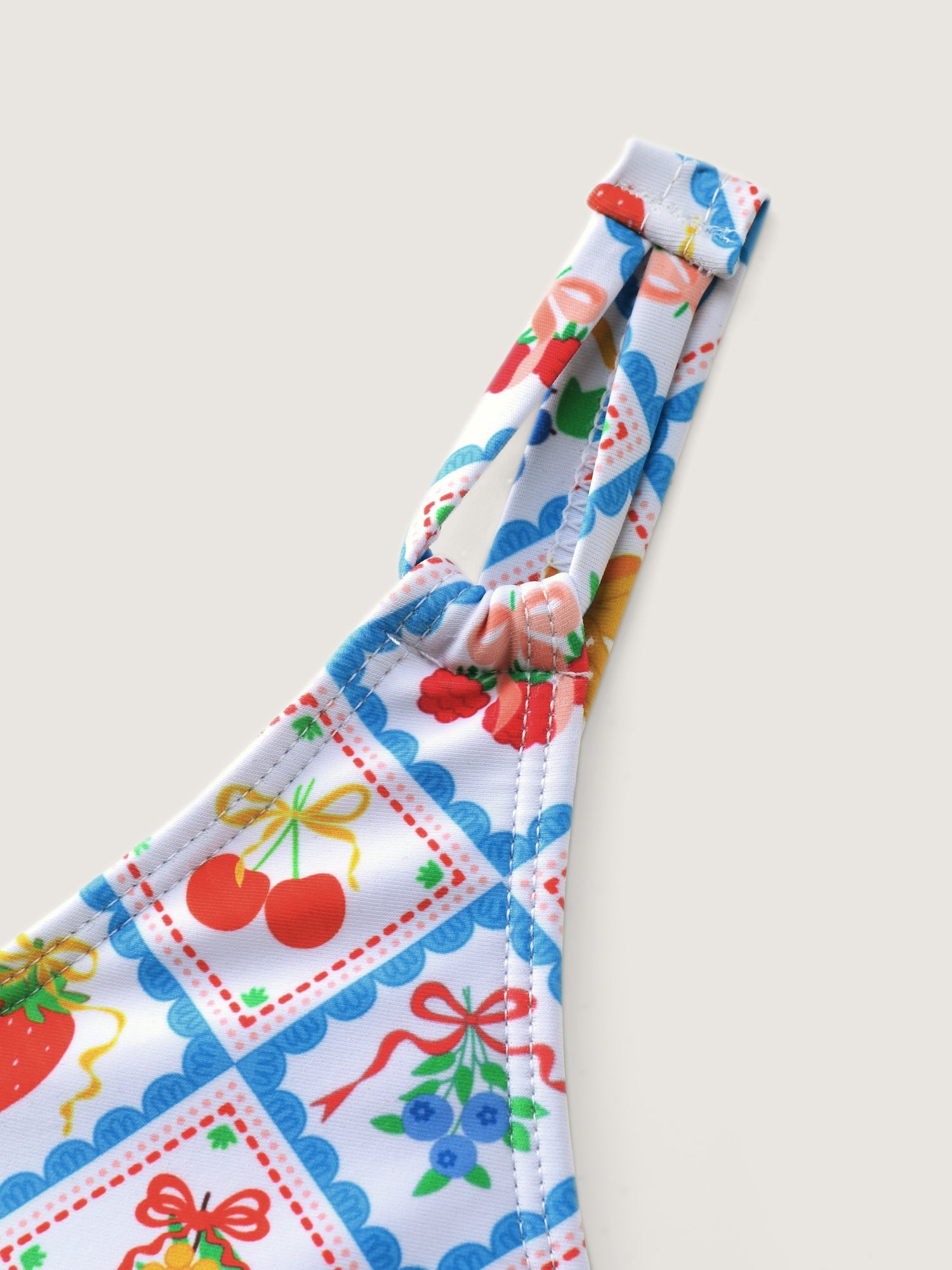 Fun Fruit Print Knotted Hem Swim Dress