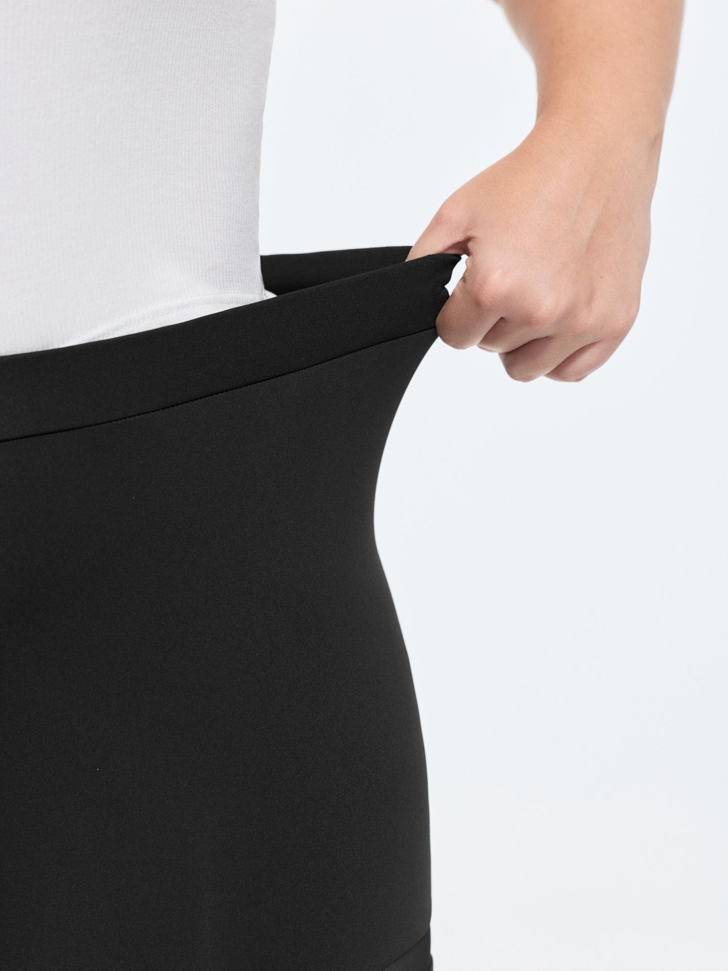 Mid-Rise Sheer Mesh Panel Leggings