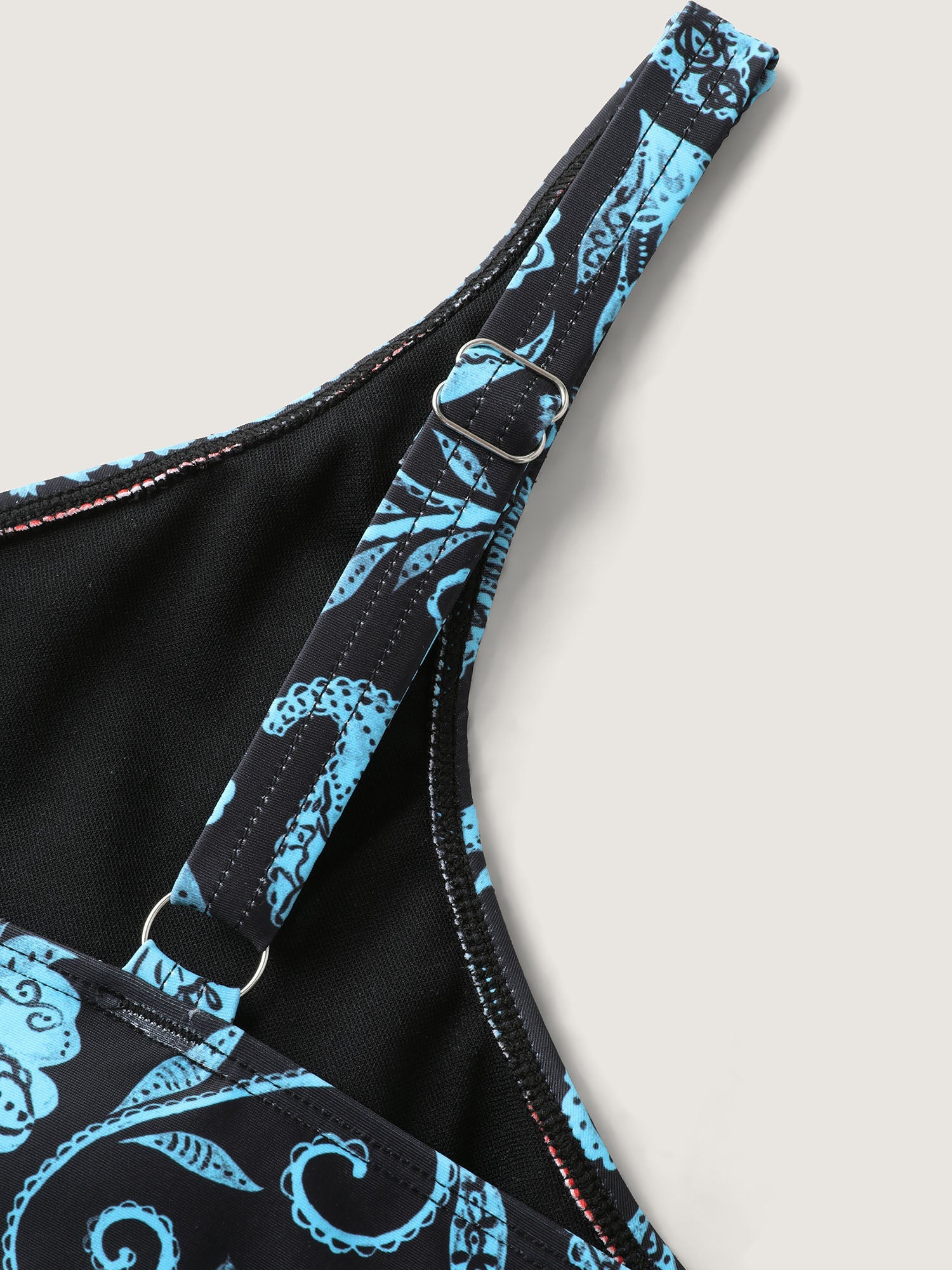 Boho Floral Print Ruched One-Piece Swimsuit