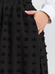 Chiffon Textured Stretchy Waist Maxi Skirt