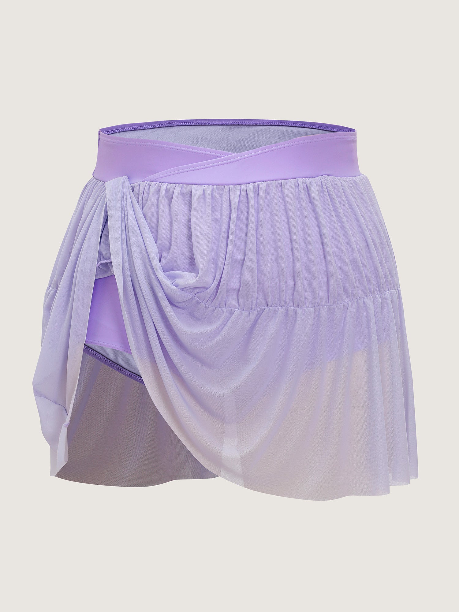 Sheer Mesh Overlap Waist Swim Skirt
