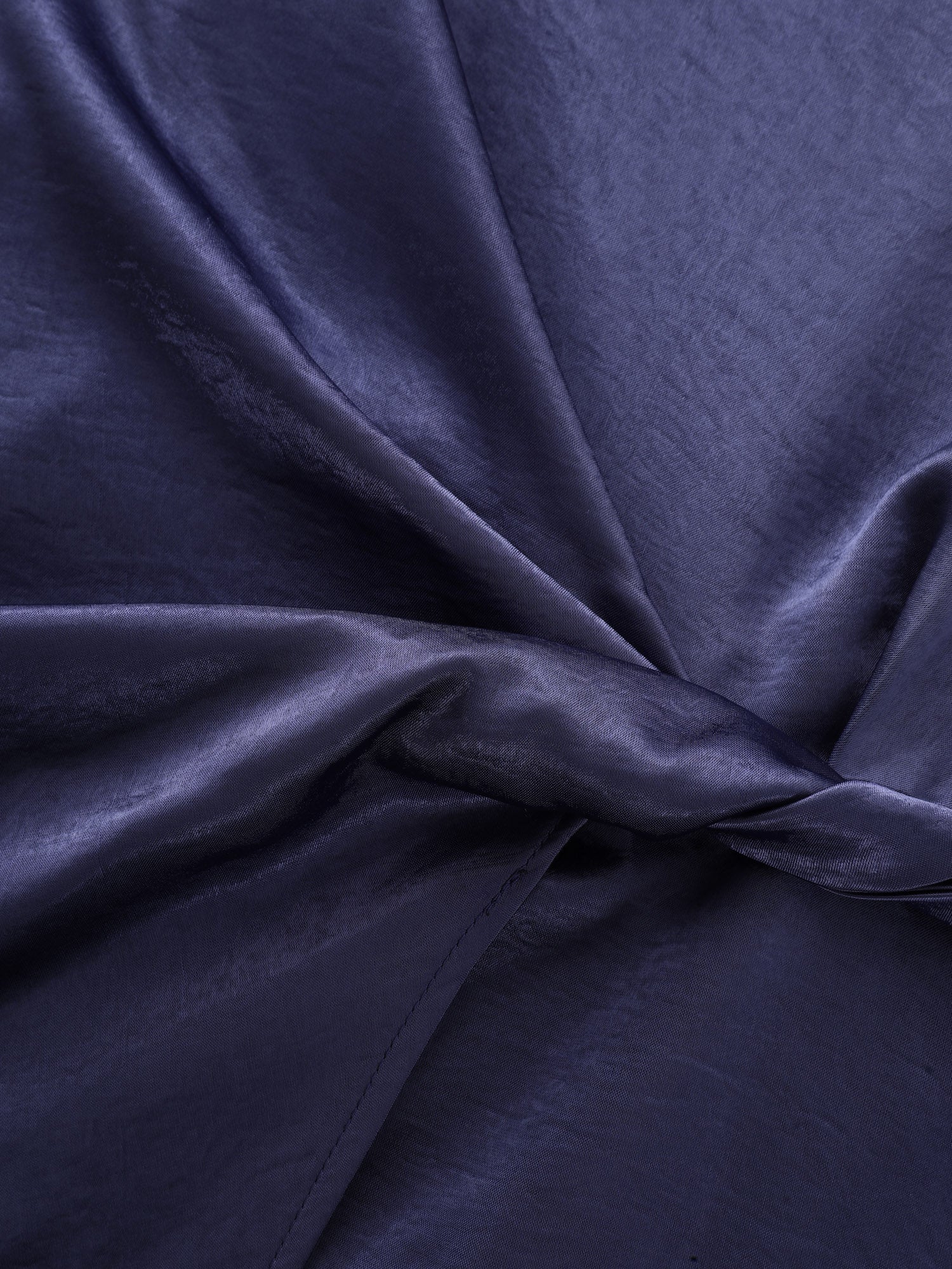 Sleek Satin Draped Waist Midi Dress