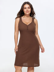 Supersoft Ribbed Knit Sleeveless Lounge Dress