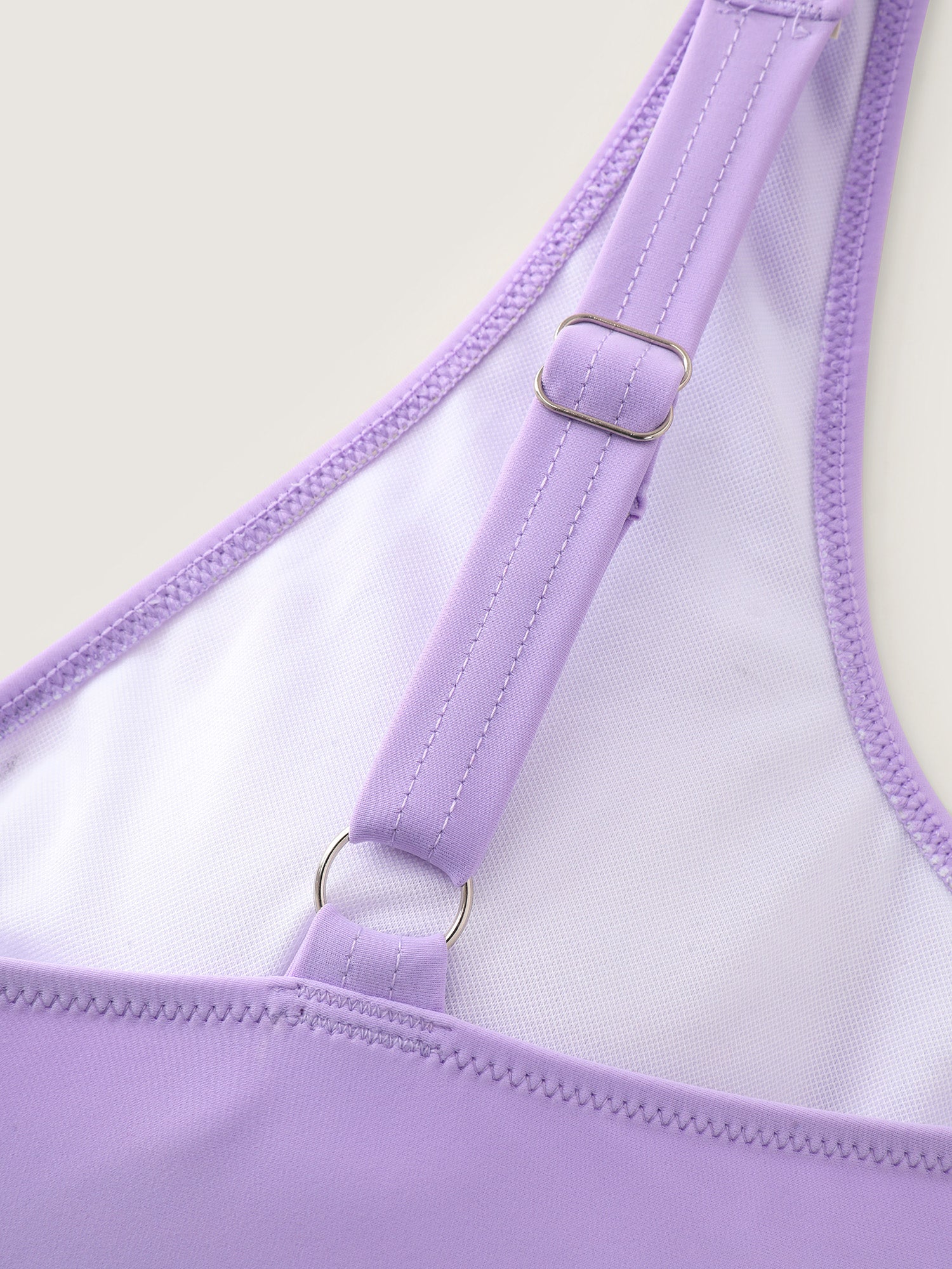 Bow-Tie V-Neck Plain Swim Top
