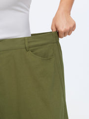 Cotton Ruffled Hem Wide-Leg Pants