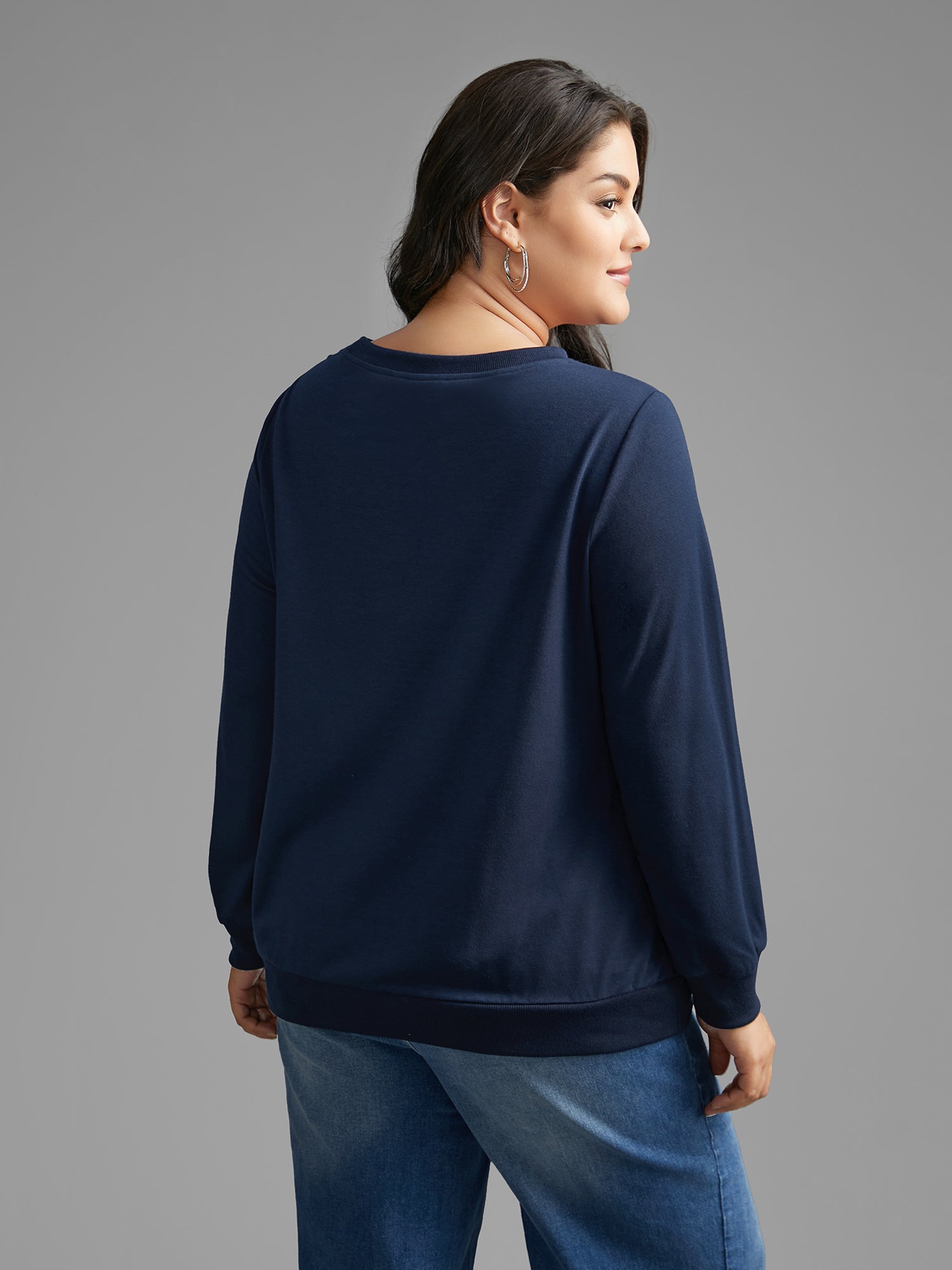 Floral Print Crew Neck Sweatshirt