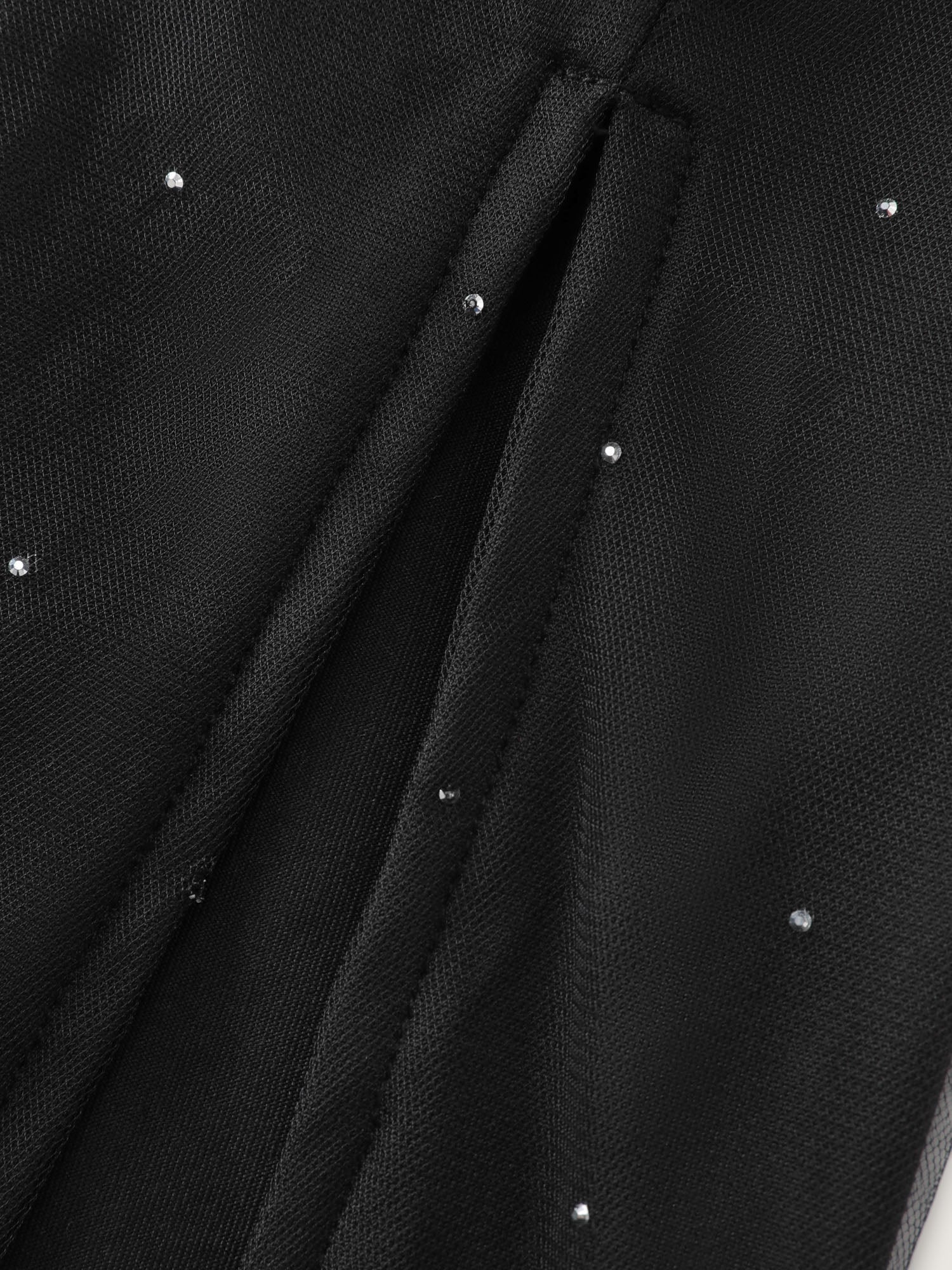 Sheer Stretchy Rhinestone Midi Party Dress