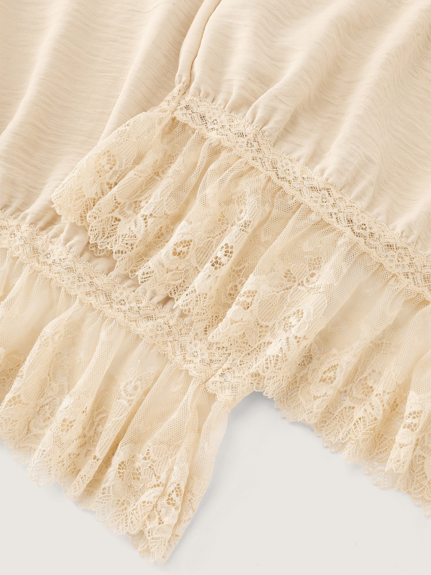 Supersoft Sheer Lace Ruffled Hem Pants