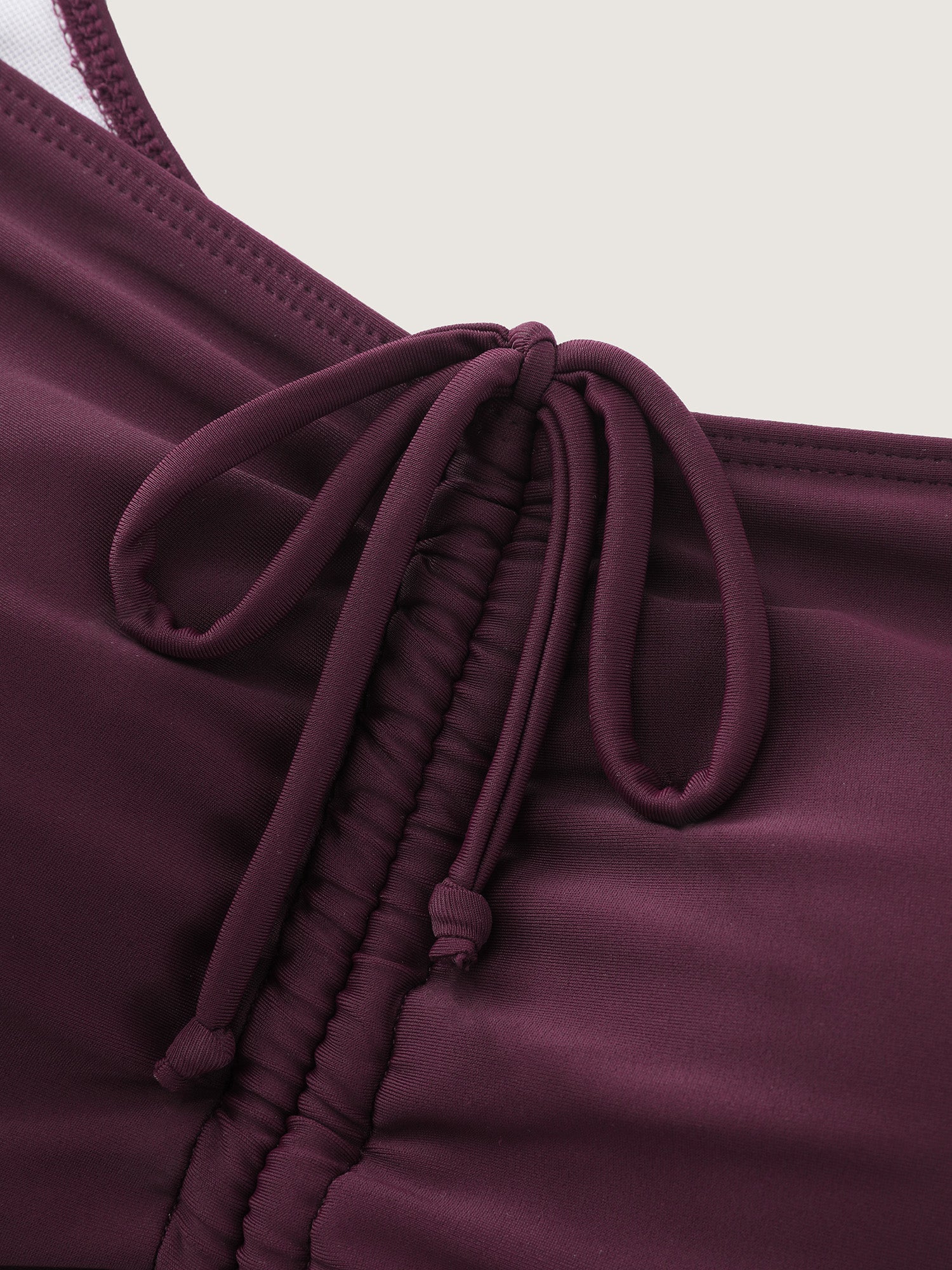 Sheer Ruched Bodice Tiered Swim Dress