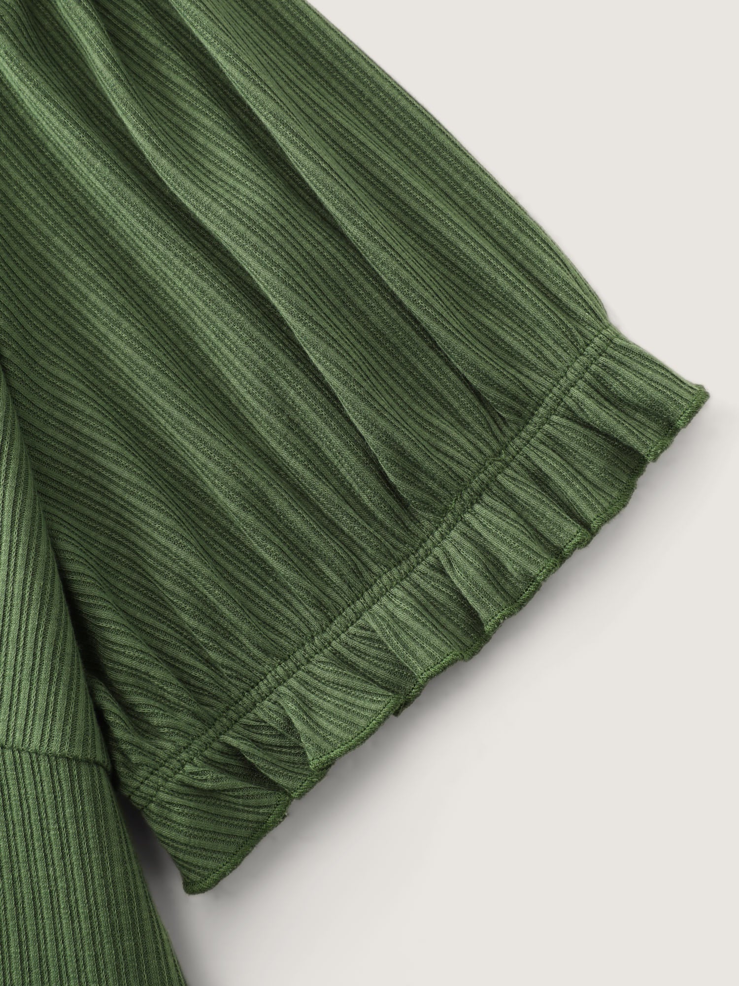 Stretchy Tiered Button Detail Knit Top
