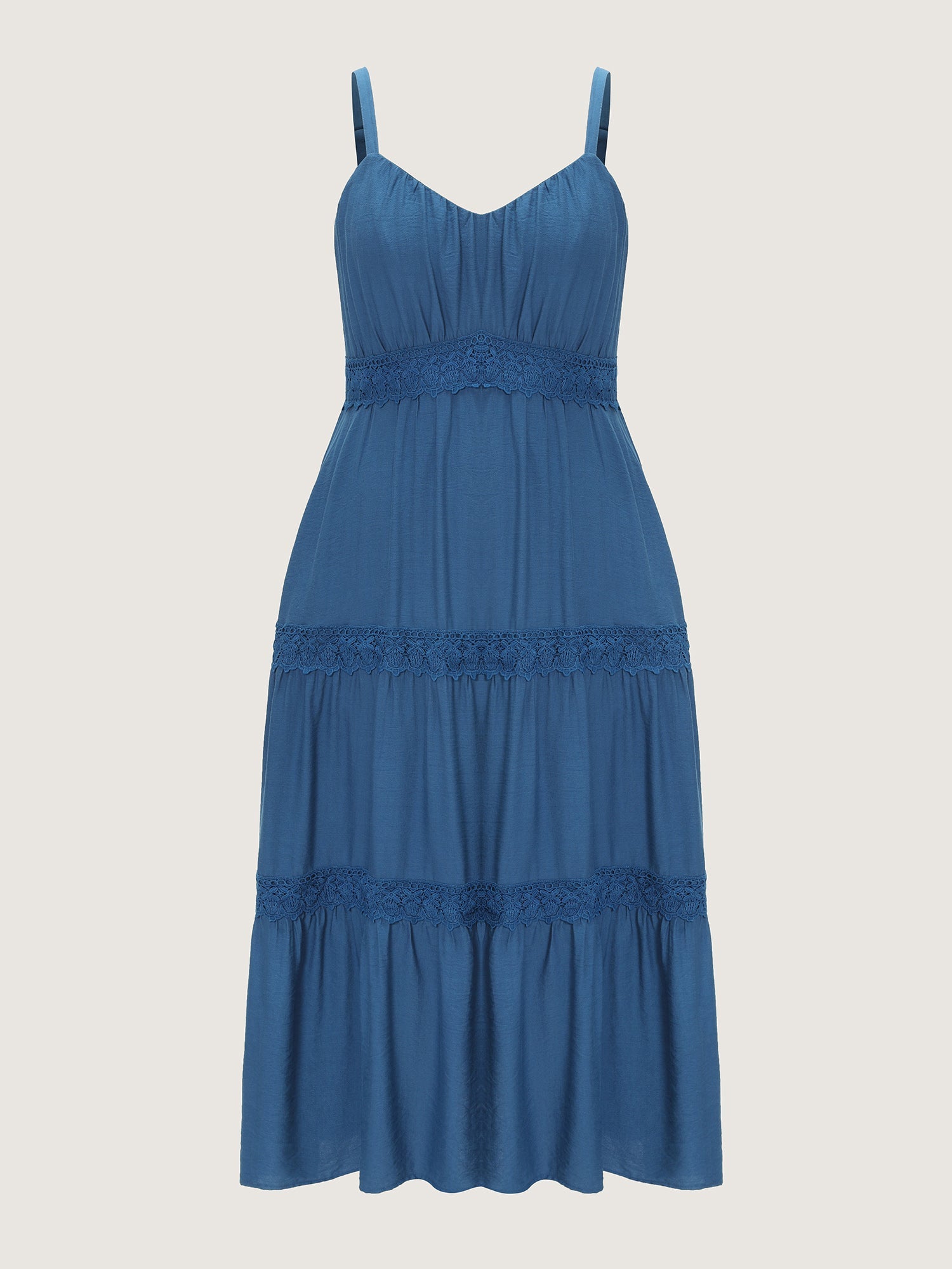 Breathable Plain Tiered Sleeveless Maxi Dress