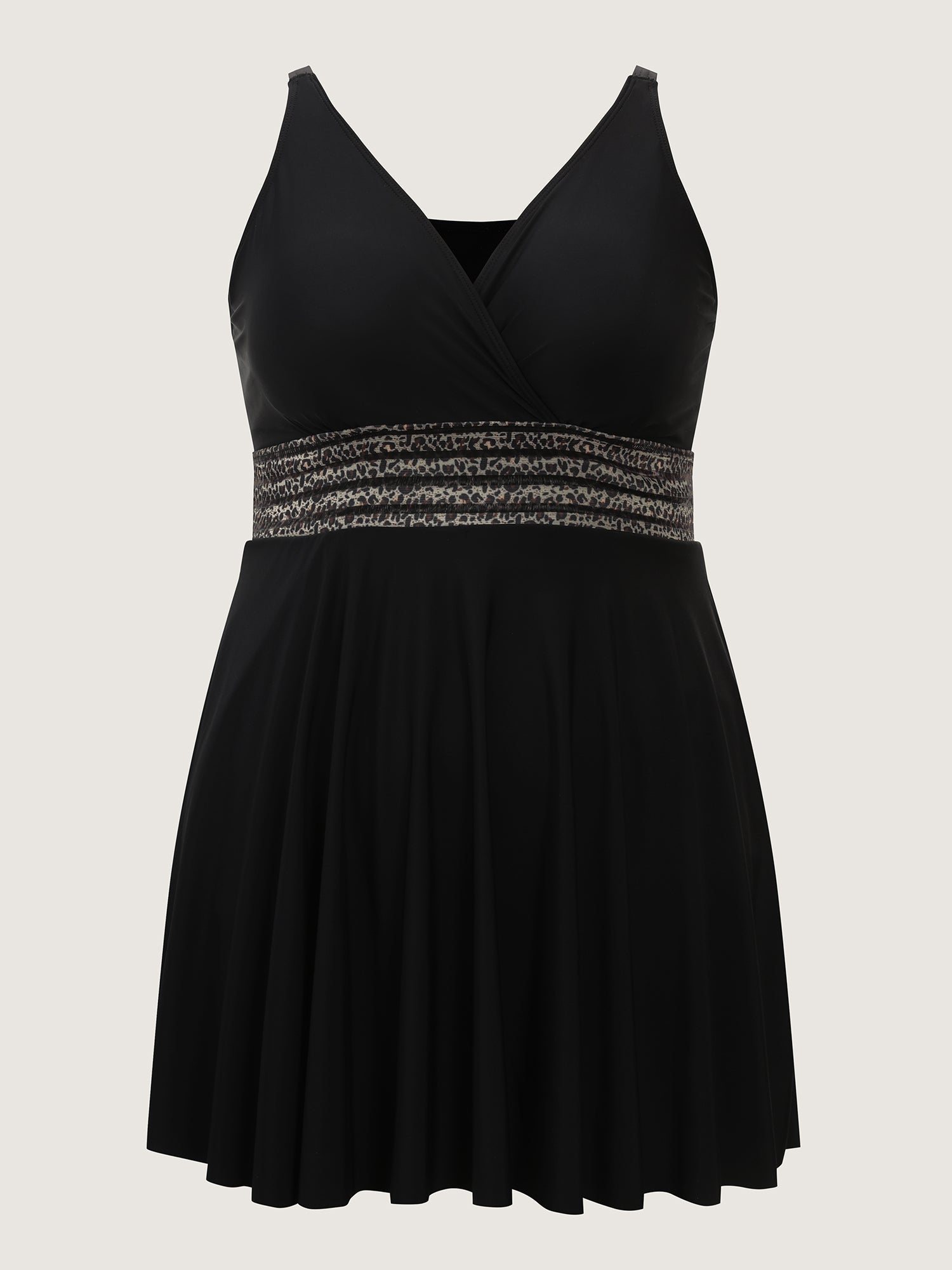 Anti-Float Ties Leopard Print Swim Dress