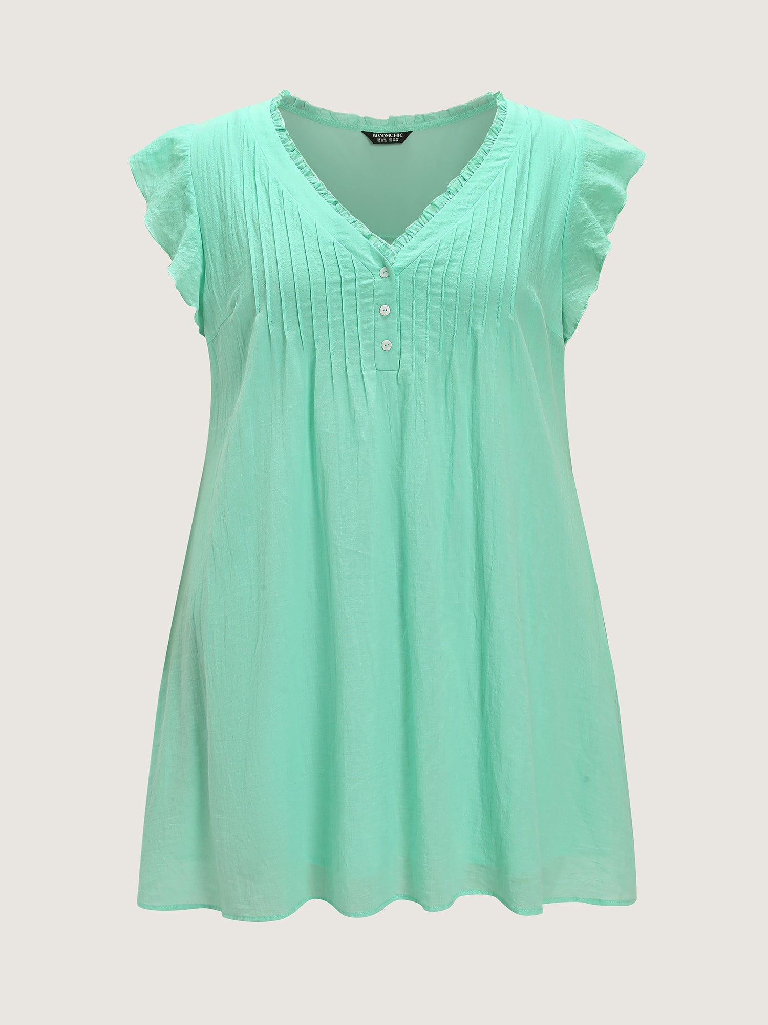 Cotton Toothpick Pleated Plain Mini Dress