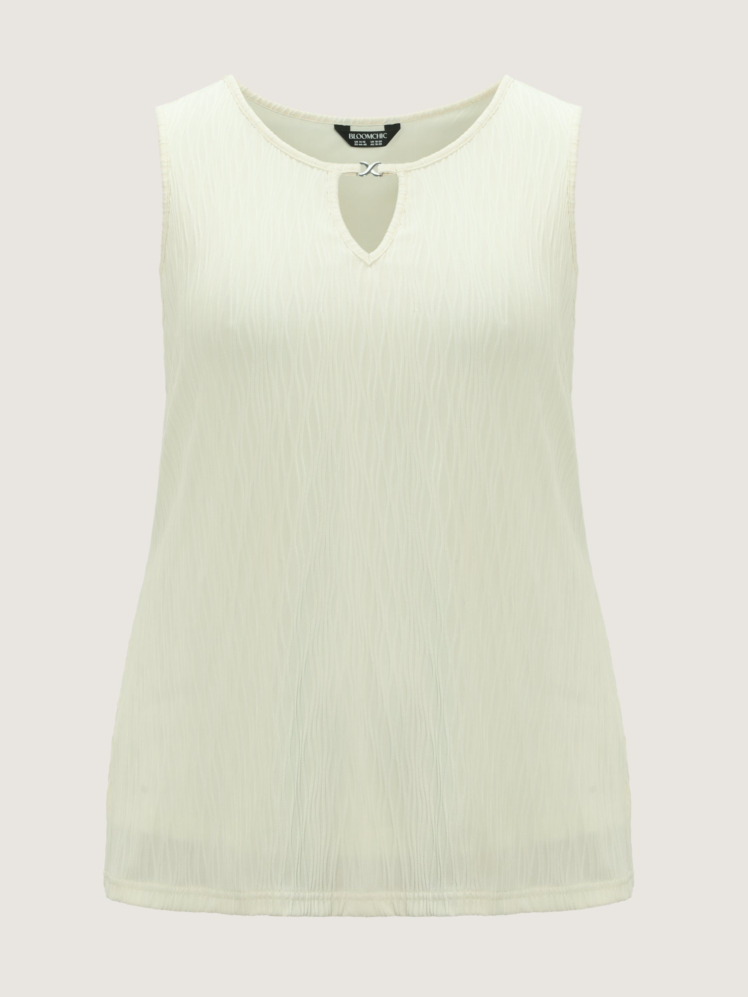 Keyhole Neckline Plain Textured Tank Top